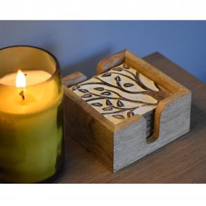 Mango Wood Coasters - Tree of Life